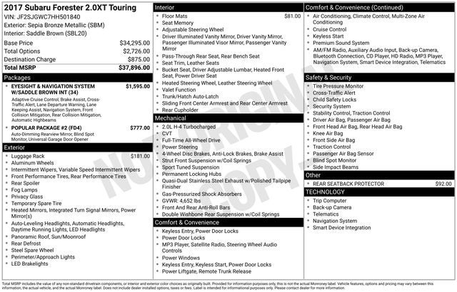 2017 Subaru Forester 2.0XT Touring