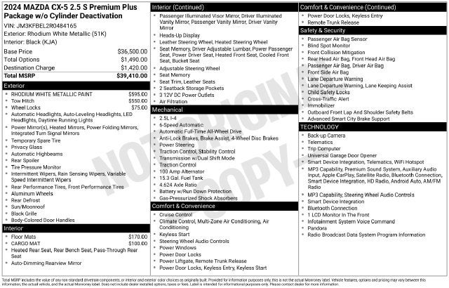 2024 Mazda Mazda CX-5 2.5 S Premium Plus Package