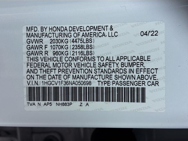 2022 Honda Accord Sport