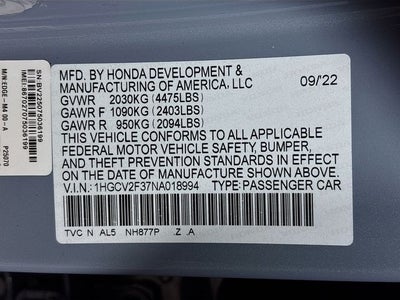 2022 Honda Accord Sport 2.0T