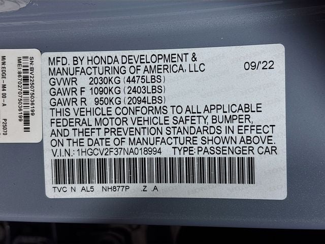 2022 Honda Accord Sport 2.0T