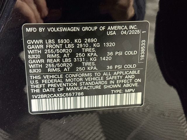 2025 Volkswagen Atlas 2.0T SEL