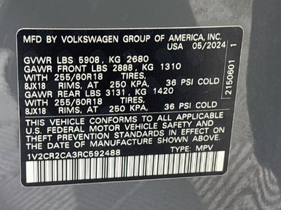 2024 Volkswagen Atlas 2.0T Peak Edition SE w/Technology