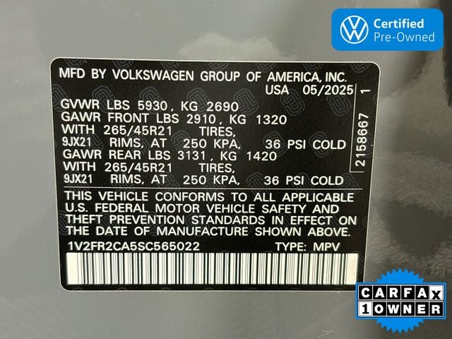 2025 Volkswagen Atlas 2.0T SEL Premium R-Line
