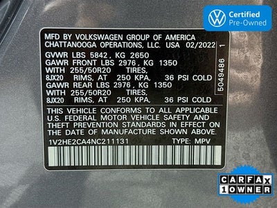 2022 Volkswagen Atlas Cross Sport 3.6L V6 SE w/Technology