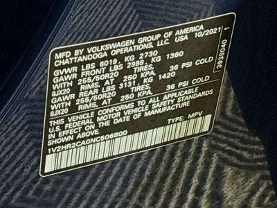 2022 Volkswagen Atlas 3.6L V6 SE w/Technology