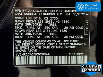 2022 Volkswagen Atlas 3.6L V6 SE w/Technology