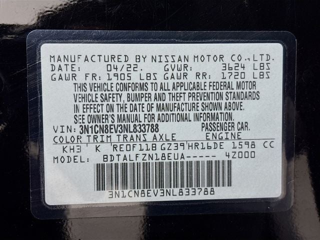 2022 Nissan Versa 1.6 SV