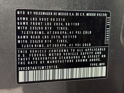 2020 Volkswagen Tiguan 2.0T SEL 4Motion