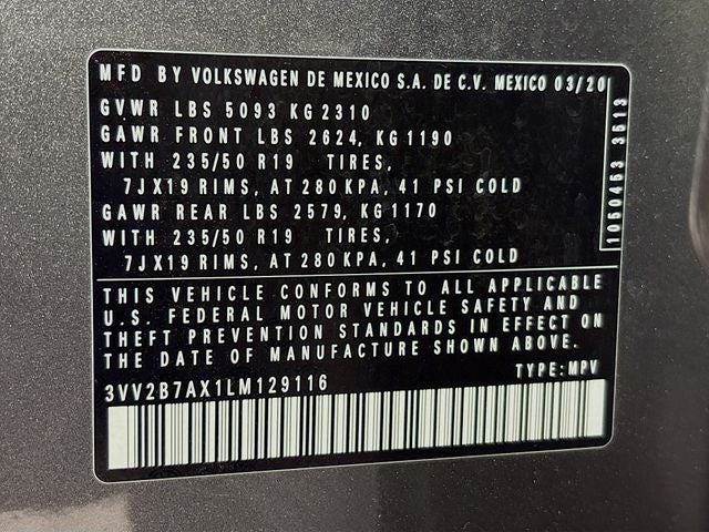 2020 Volkswagen Tiguan 2.0T SEL 4Motion