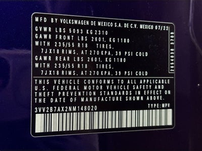 2022 Volkswagen Tiguan 2.0T SE