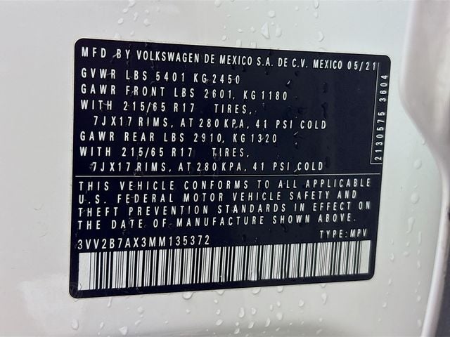 2021 Volkswagen Tiguan 2.0T SE