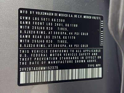 2021 Volkswagen Tiguan 2.0T SE R-Line Black