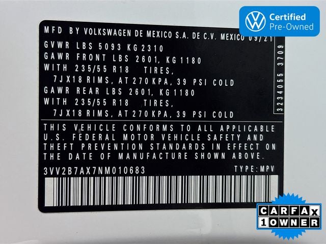 2022 Volkswagen Tiguan 2.0T SE