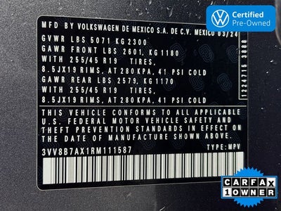 2024 Volkswagen Tiguan 2.0T SE R-Line Black