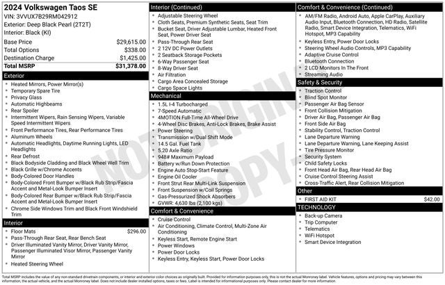 2024 Volkswagen Taos 1.5T SE