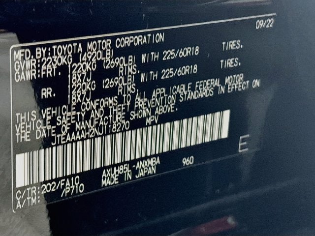 2022 Toyota Venza LE
