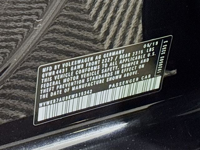 2019 Volkswagen e-Golf SE