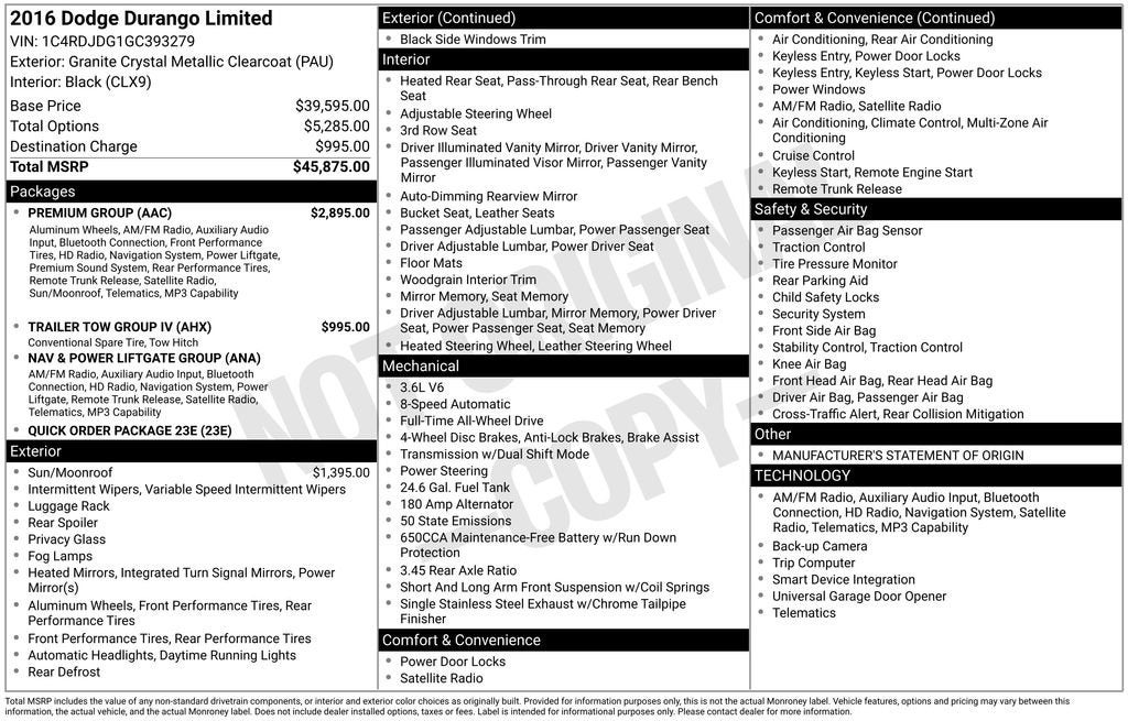 2016 Dodge Durango Limited