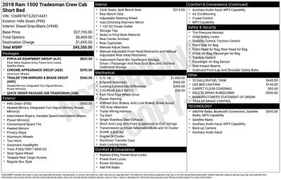 2018 RAM 1500 Tradesman Crew Cab 4x4 5'7" Box