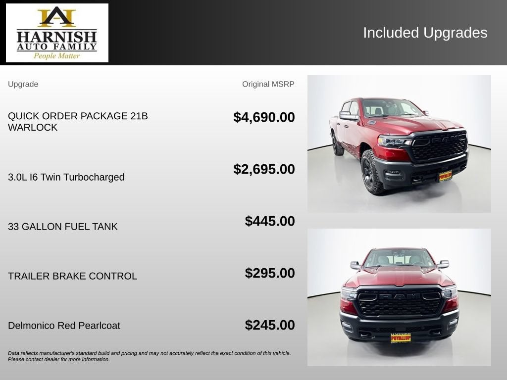 2025 RAM 1500 Warlock Crew Cab 4x4 5'7" Box