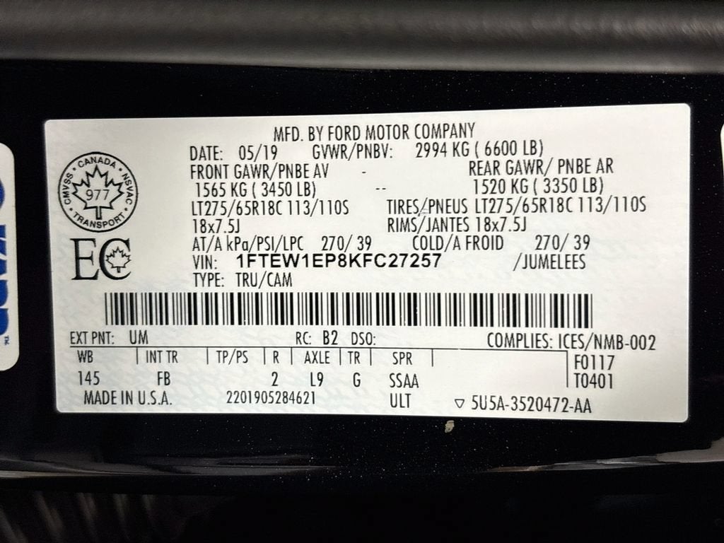 2019 Ford F-150 XLT