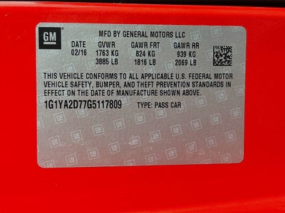 2016 Chevrolet Corvette Stingray 1LT