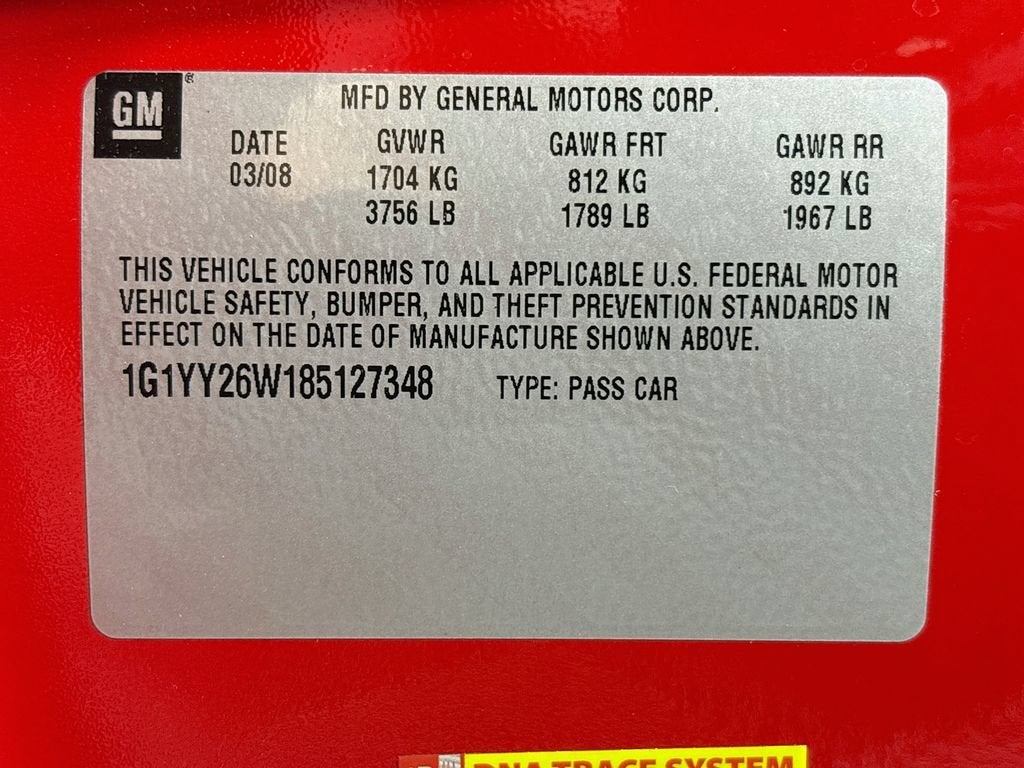 2008 Chevrolet Corvette 2dr Cpe