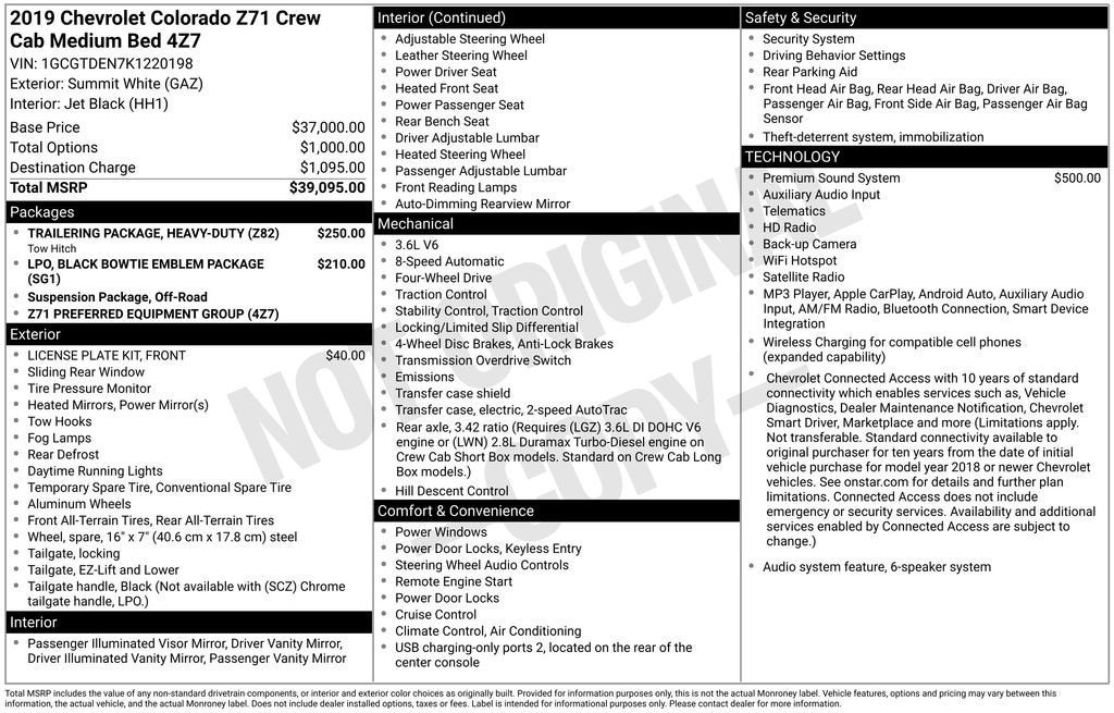 2019 Chevrolet Colorado 4WD Z71