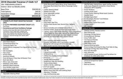 2018 Chevrolet Traverse LT Cloth