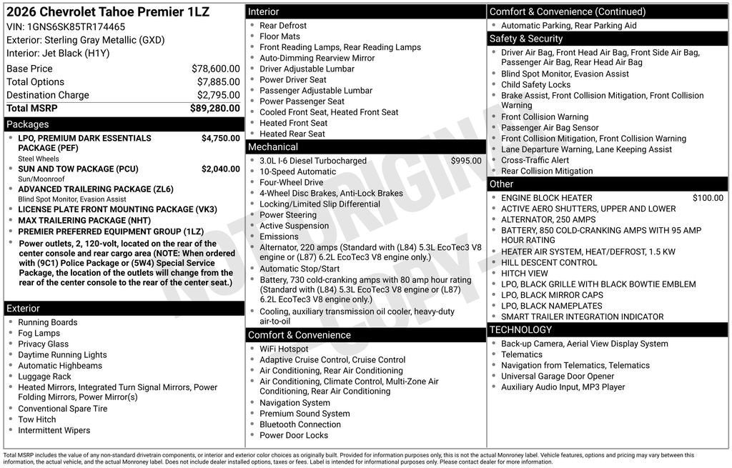 2026 Chevrolet Tahoe Premier