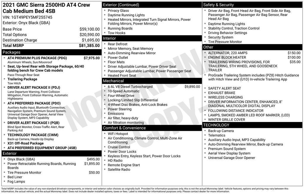2021 GMC Sierra 2500 HD AT4
