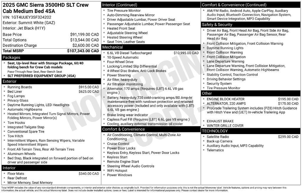 2025 GMC Sierra 3500 HD SLT