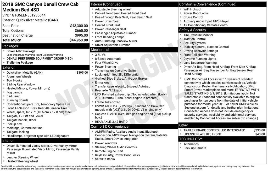 2018 GMC Canyon 4WD Denali