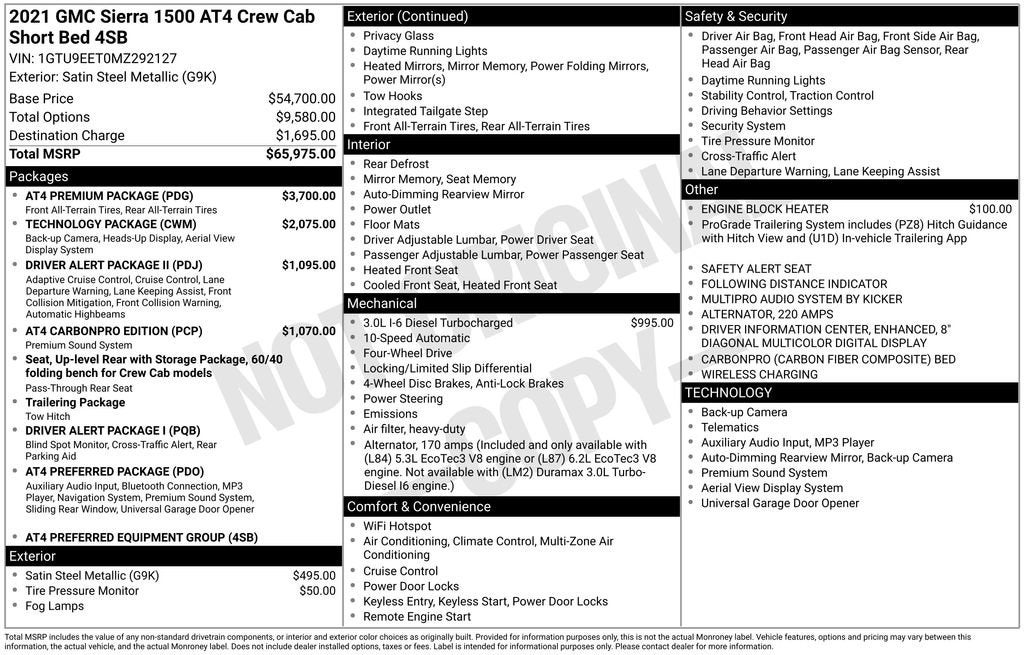 2021 GMC Sierra 1500 AT4