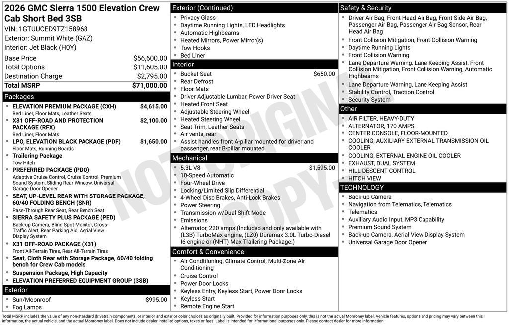 2026 GMC Sierra 1500 Elevation