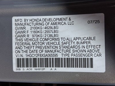 2025 Honda Accord Hybrid Touring