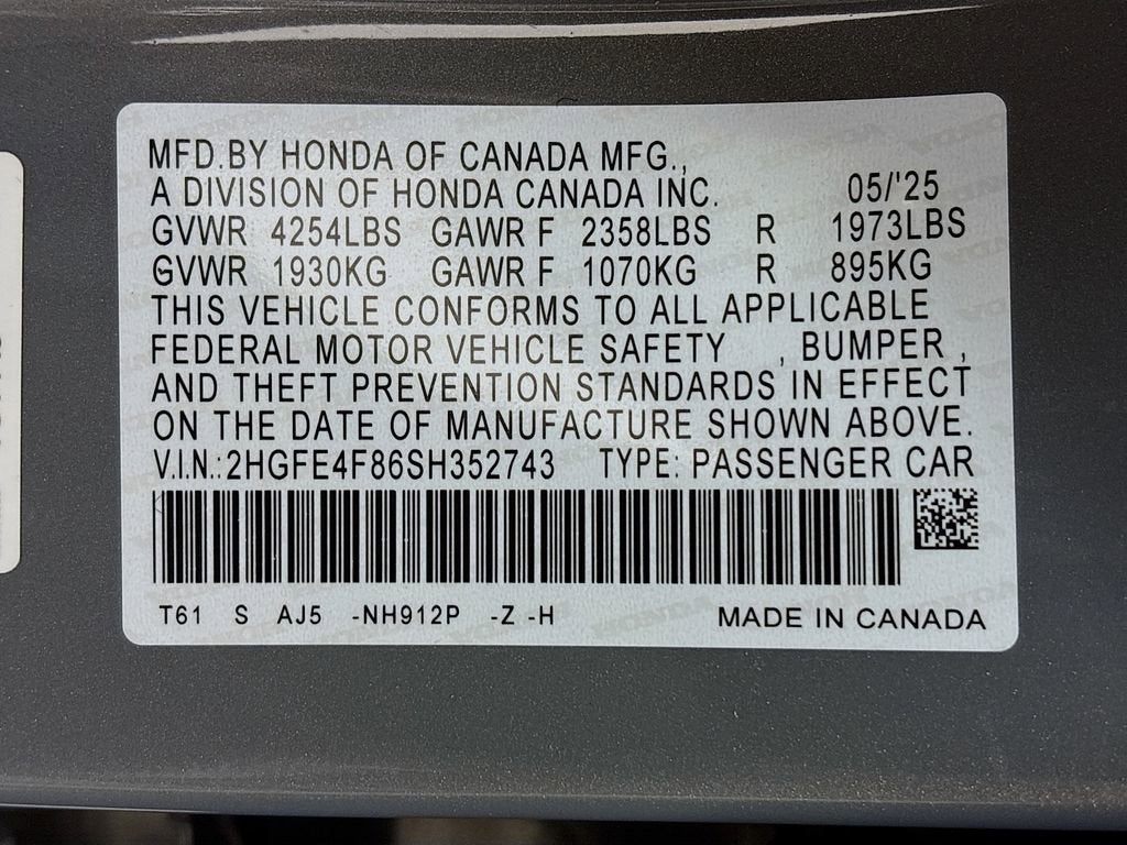 2025 Honda Civic Hybrid Sport Touring