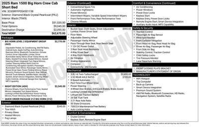 2025 RAM 1500 Big Horn Crew Cab 4x4 5'7" Box