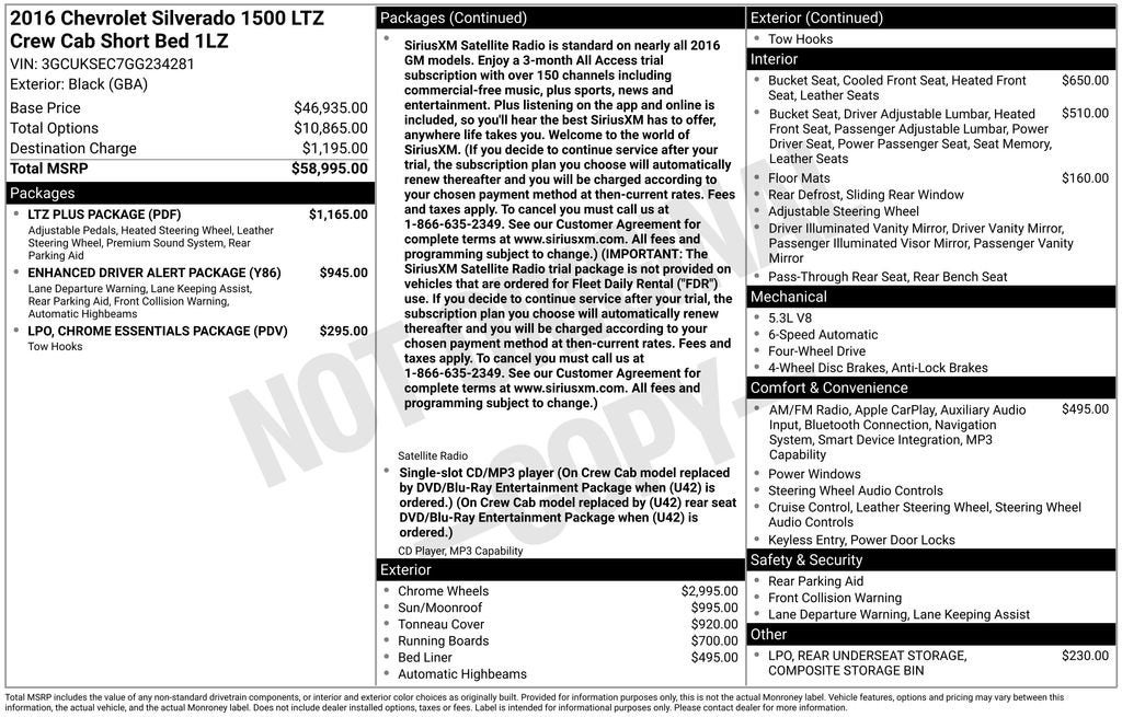 2016 Chevrolet Silverado 1500 LTZ