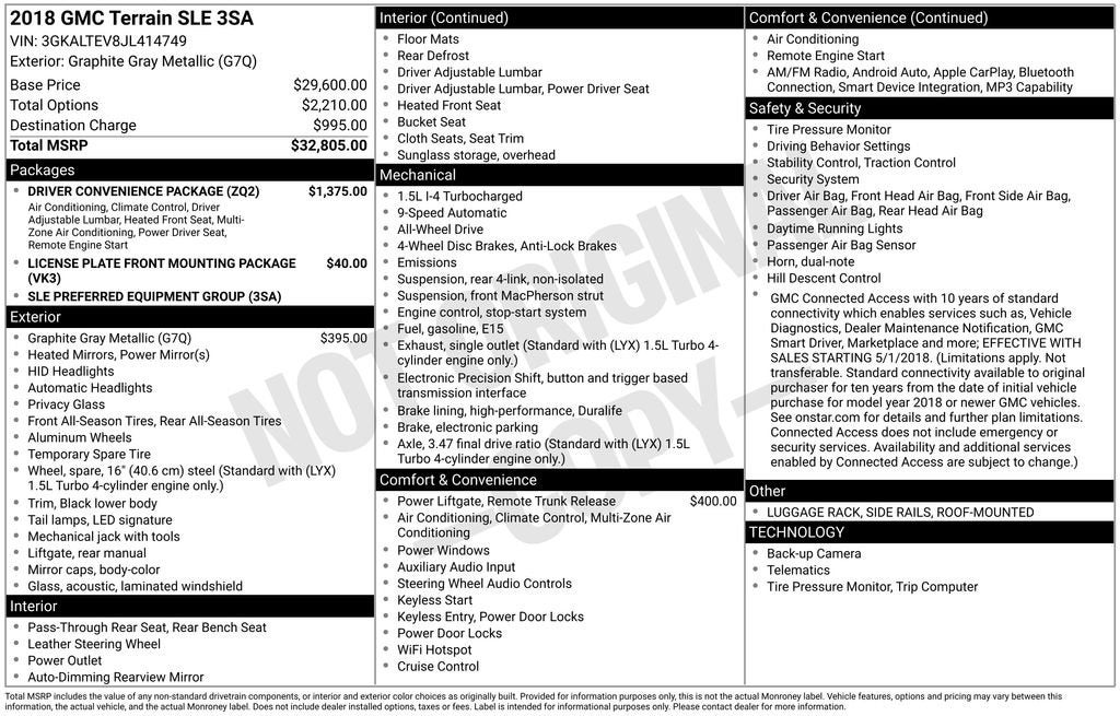 2018 GMC Terrain SLE