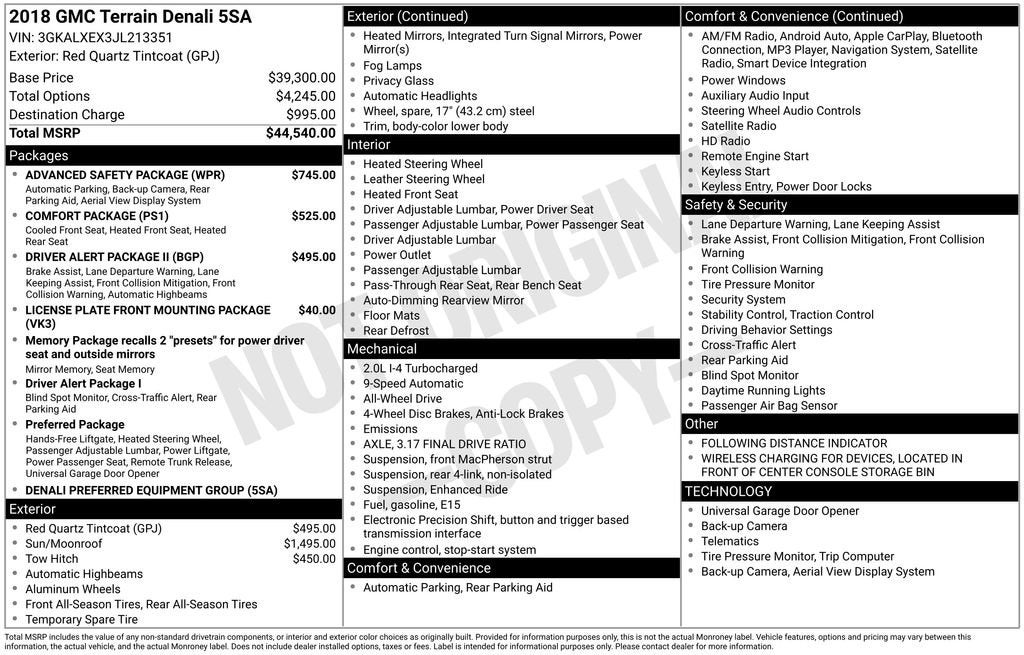 2018 GMC Terrain Denali