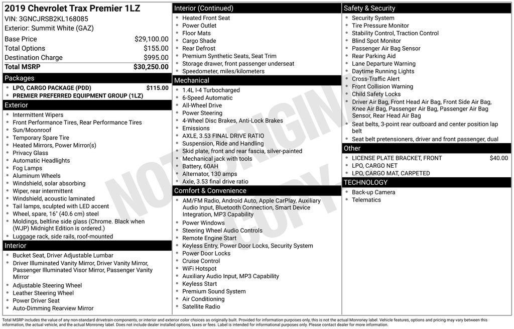 2019 Chevrolet Trax Premier