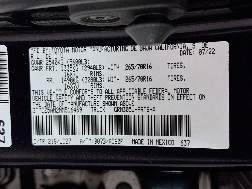 2022 Toyota Tacoma 4WD SR