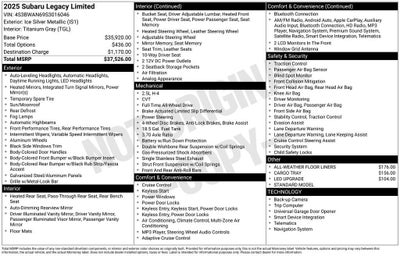 2025 Subaru Legacy Limited