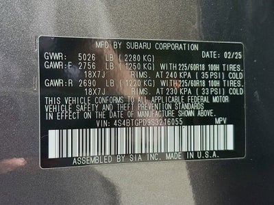 2025 Subaru Outback Touring XT