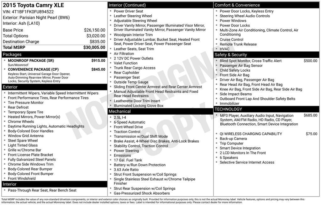 2015 Toyota Camry XLE