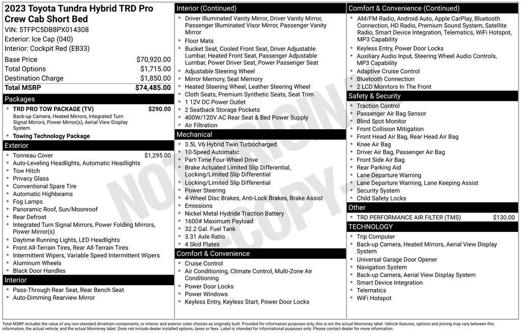 2023 Toyota Tundra Hybrid TRD Pro
