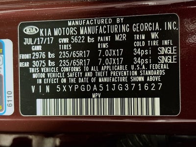 2018 Kia Sorento 3.3L LX