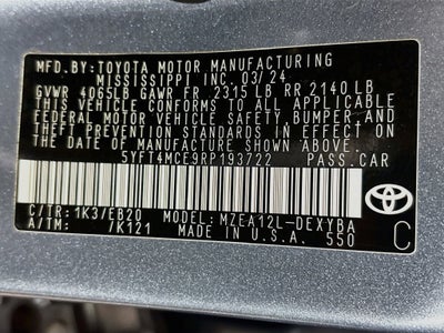 2024 Toyota Corolla XSE